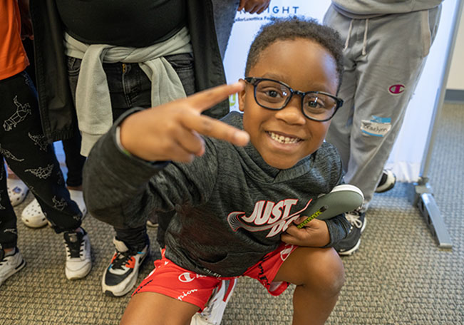 Small child with glasses